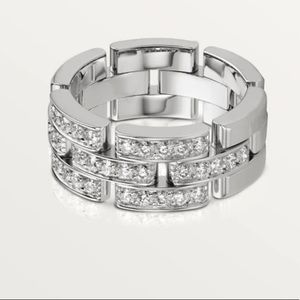 CARTIER MAILLON PANTHÈRE RING, 3 HALF DIAMOND-PAVED ROWS